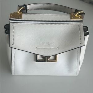 Givenchy White Satchel with Gold Accents